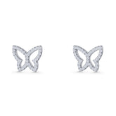 Butterfly Wings Cubic Zirconia Stud Earrings